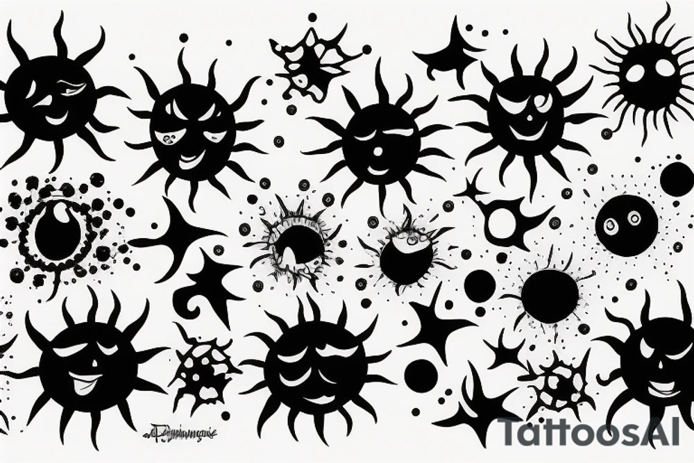 Sun is coming up in sea tattoo idea