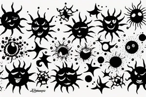 Sun is coming up in sea tattoo idea