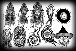 A wizard looking into a portal tattoo idea