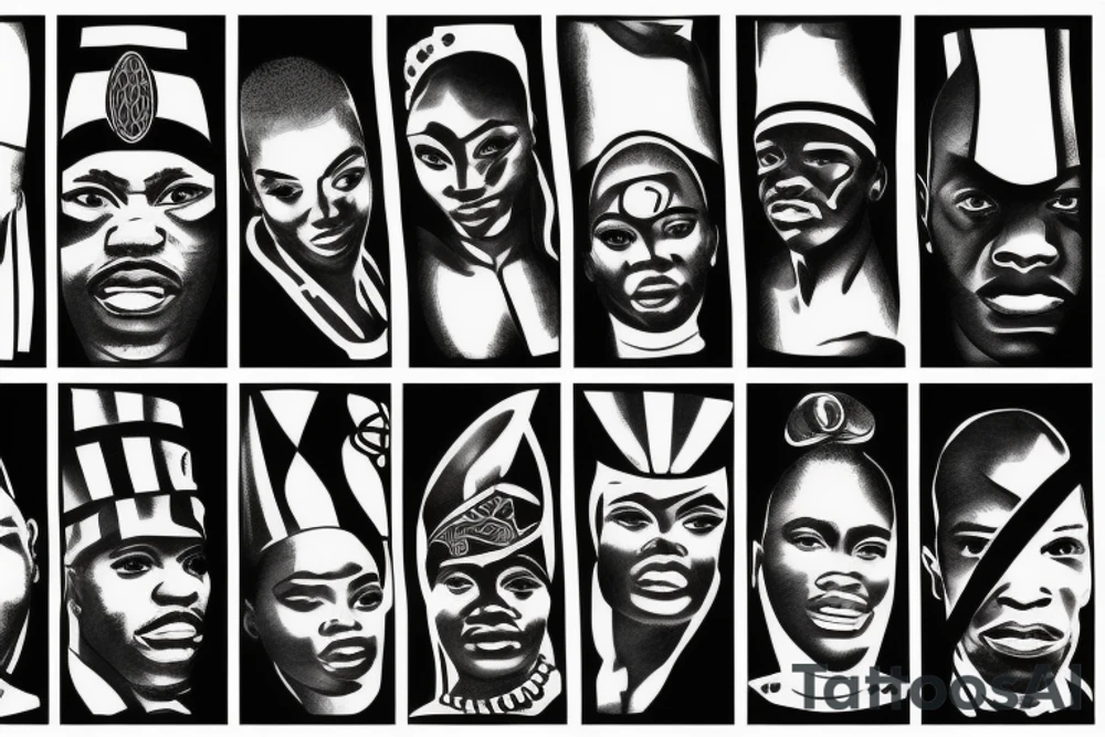 Black power African flag tattoo idea