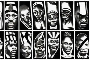 Black power African flag tattoo idea