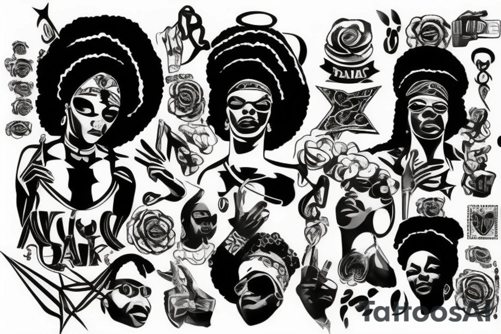 Black power African flag tattoo idea
