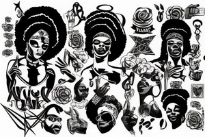 Black power African flag tattoo idea