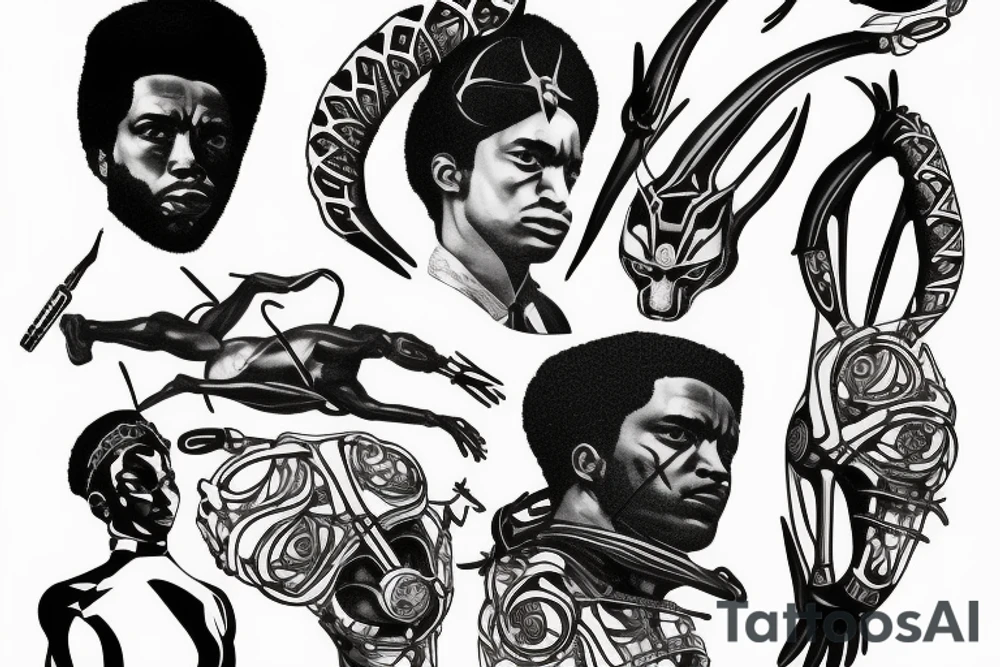 Huey p newton black panther party tattoo idea