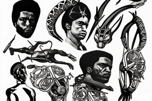Huey p newton black panther party tattoo idea