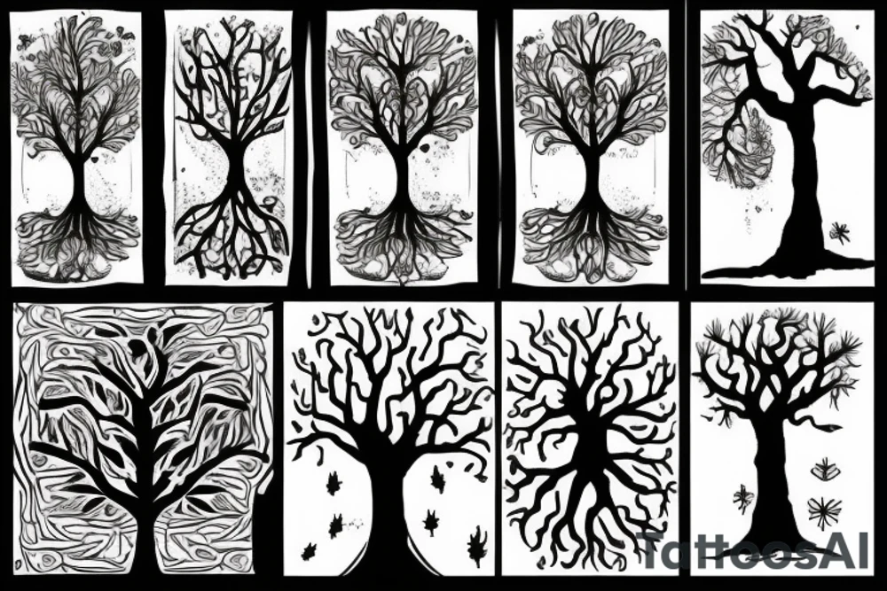Tree of life on fire tattoo idea