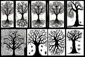 Tree of life on fire tattoo idea