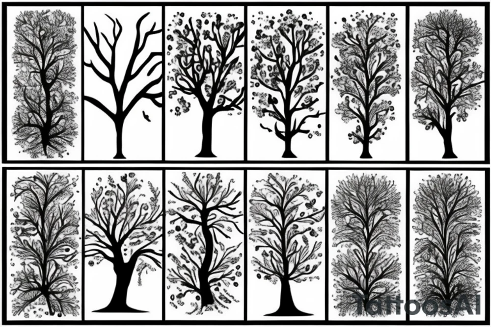 Tree of life on fire tattoo idea