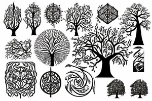 Tree of life on fire tattoo idea
