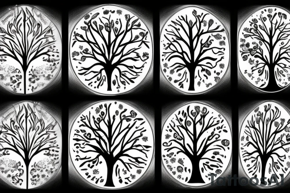 Tree of life on fire tattoo idea
