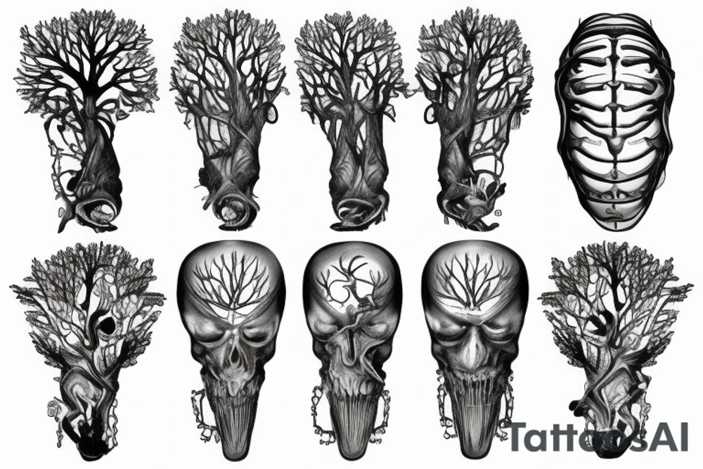 Biomechanical tree tattoo idea