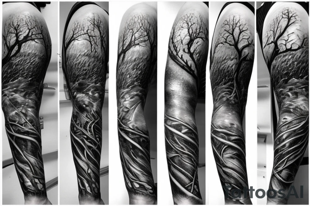 Biomechanical tree tattoo idea