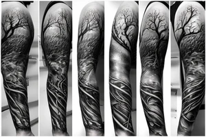 Biomechanical tree tattoo idea