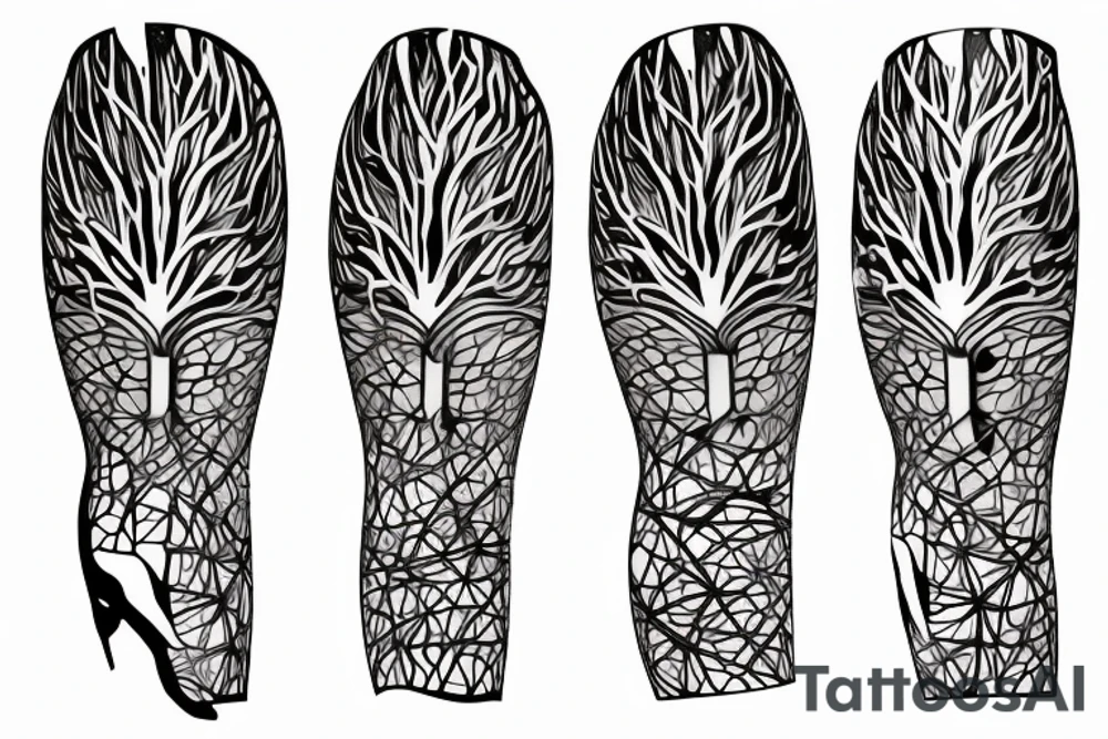 Biomechanical tree tattoo idea
