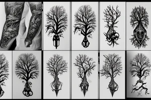 Biomechanical tree tattoo idea