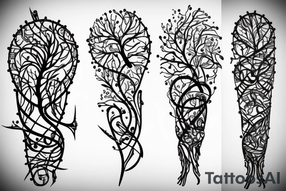 Biomechanical tree tattoo idea