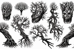 Biomechanical tree tattoo idea
