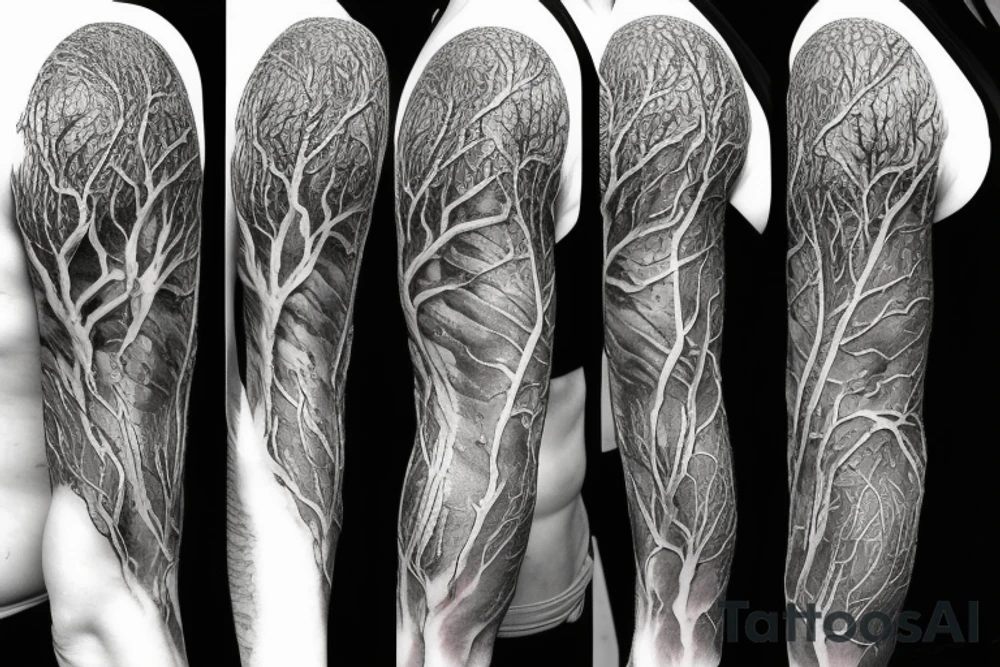 Biomechanical tree tattoo idea