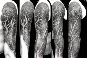 Biomechanical tree tattoo idea