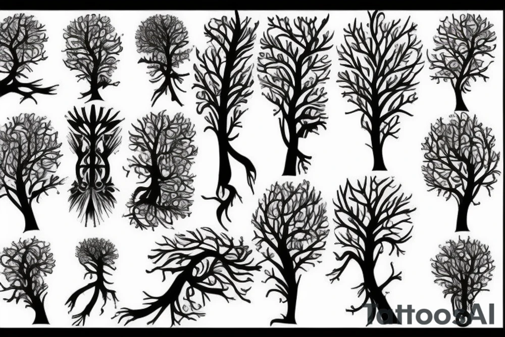 Biomechanical tree tattoo idea