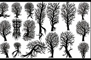Biomechanical tree tattoo idea