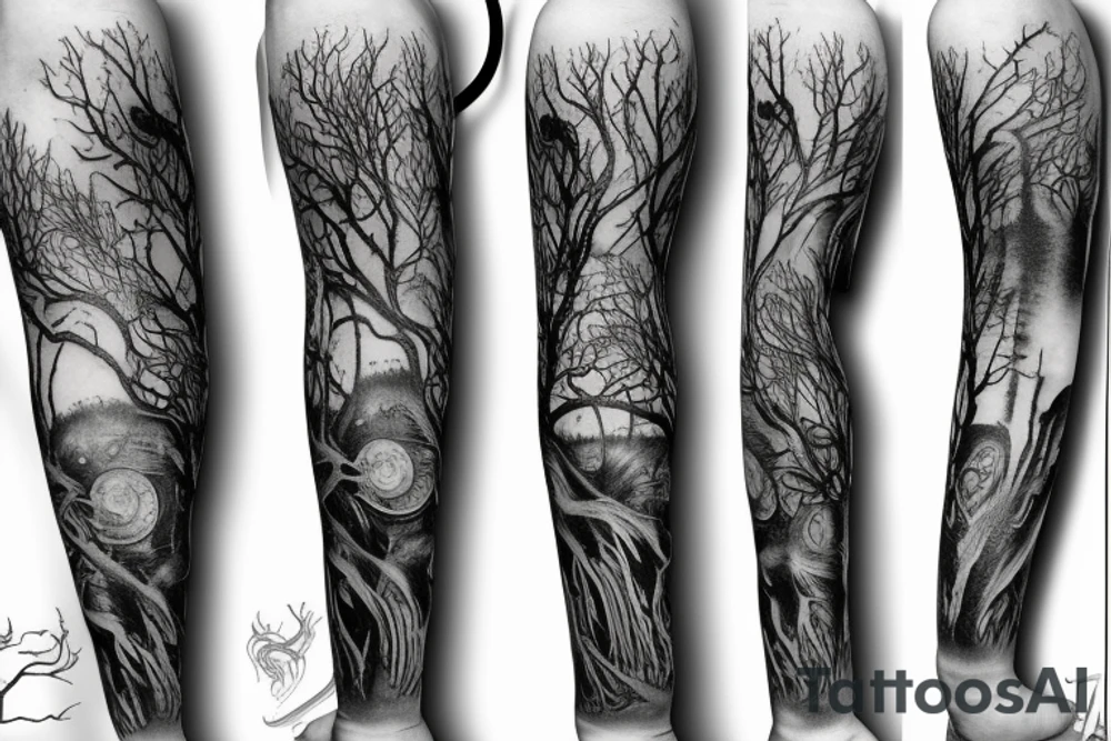 Biomechanical tree tattoo idea