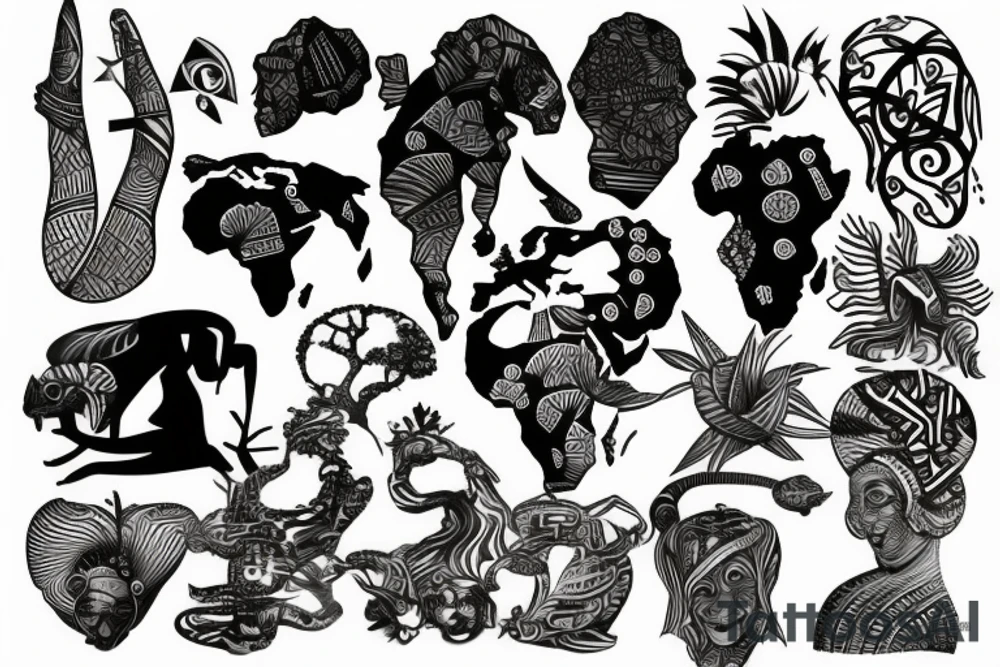 Africa continent tattoo idea
