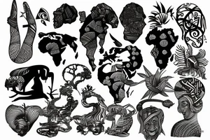 Africa continent tattoo idea