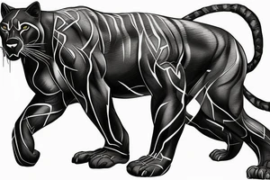 Black panther big cat tattoo idea