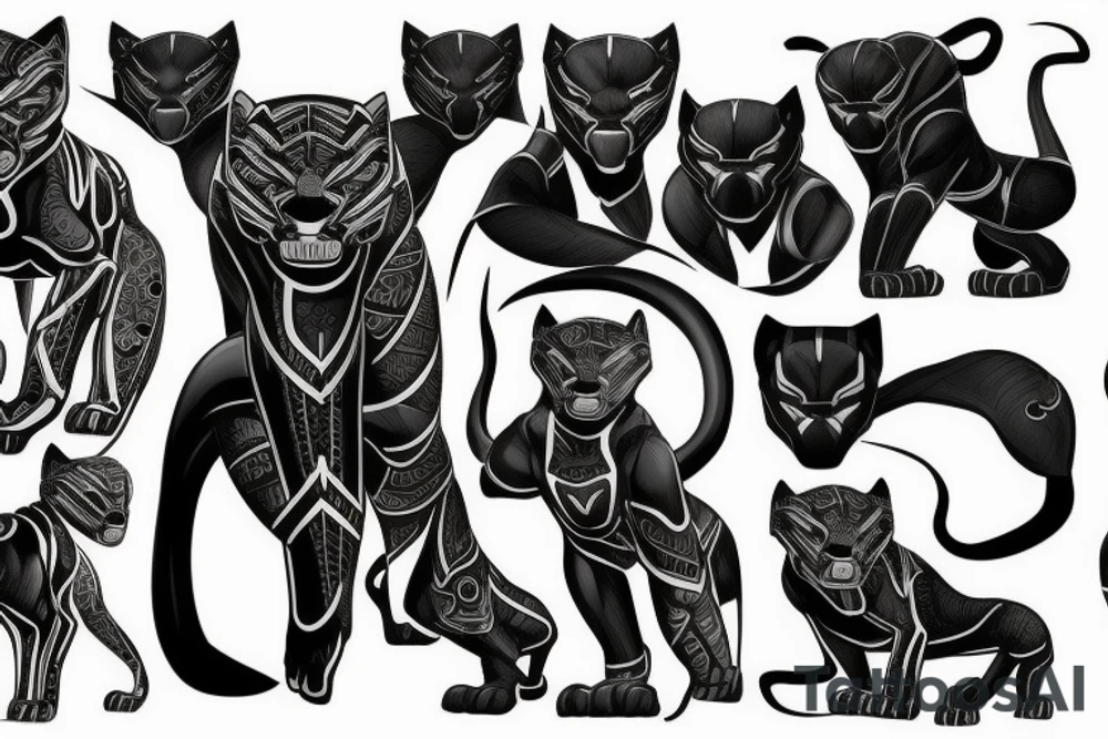 Black panther big cat tattoo idea