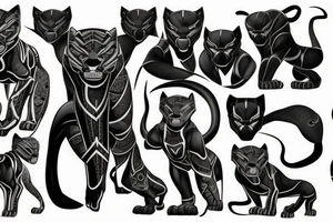 Black panther big cat tattoo idea