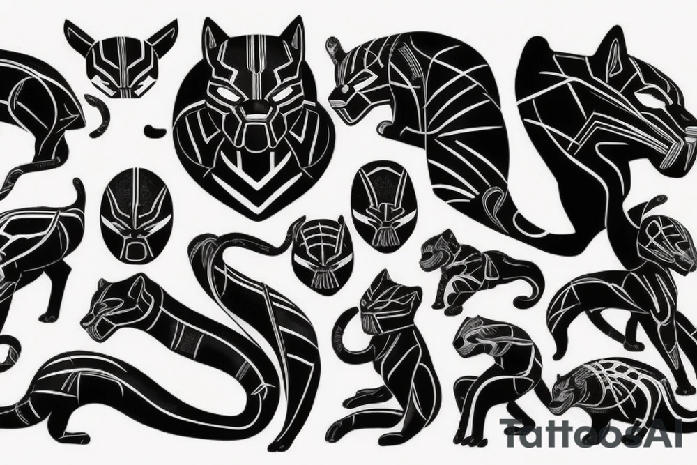 Black panther big cat tattoo idea