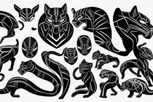 Black panther big cat tattoo idea