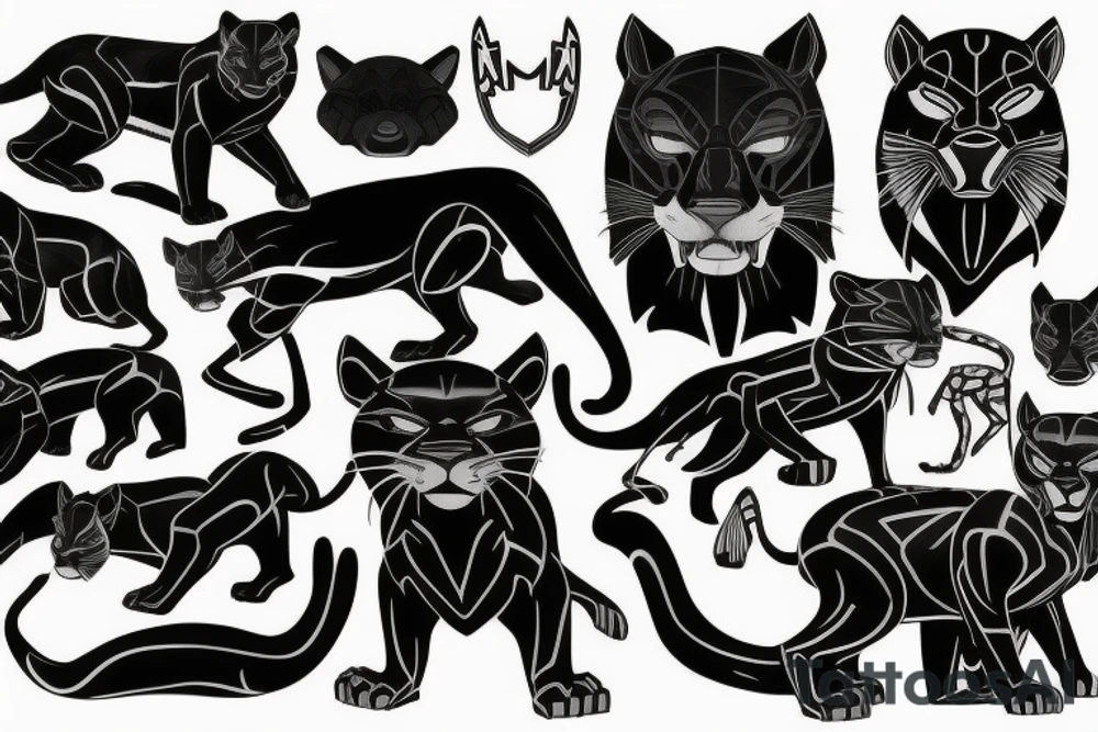 Black panther big cat tattoo idea