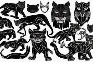 Black panther big cat tattoo idea