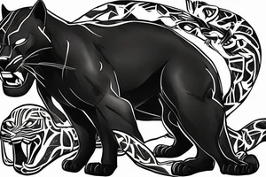 Black panther big cat tattoo idea