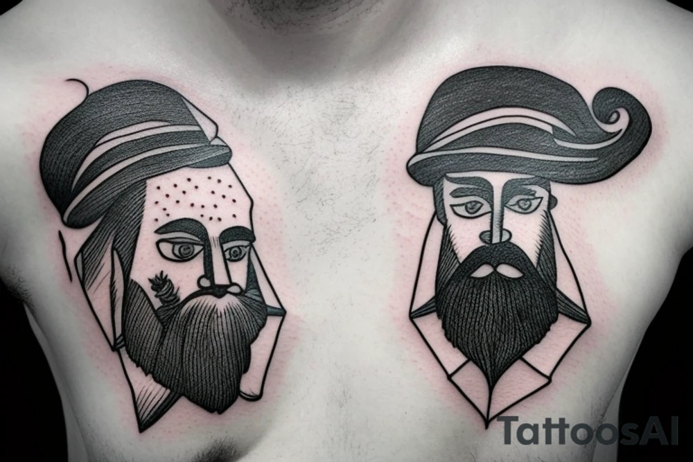 A Wizard with hat and beard tattoo idea