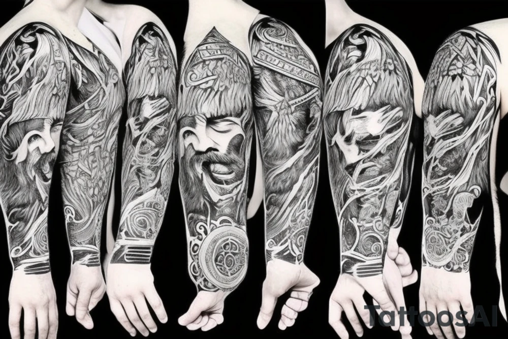 A Wizard with hat and beard tattoo idea