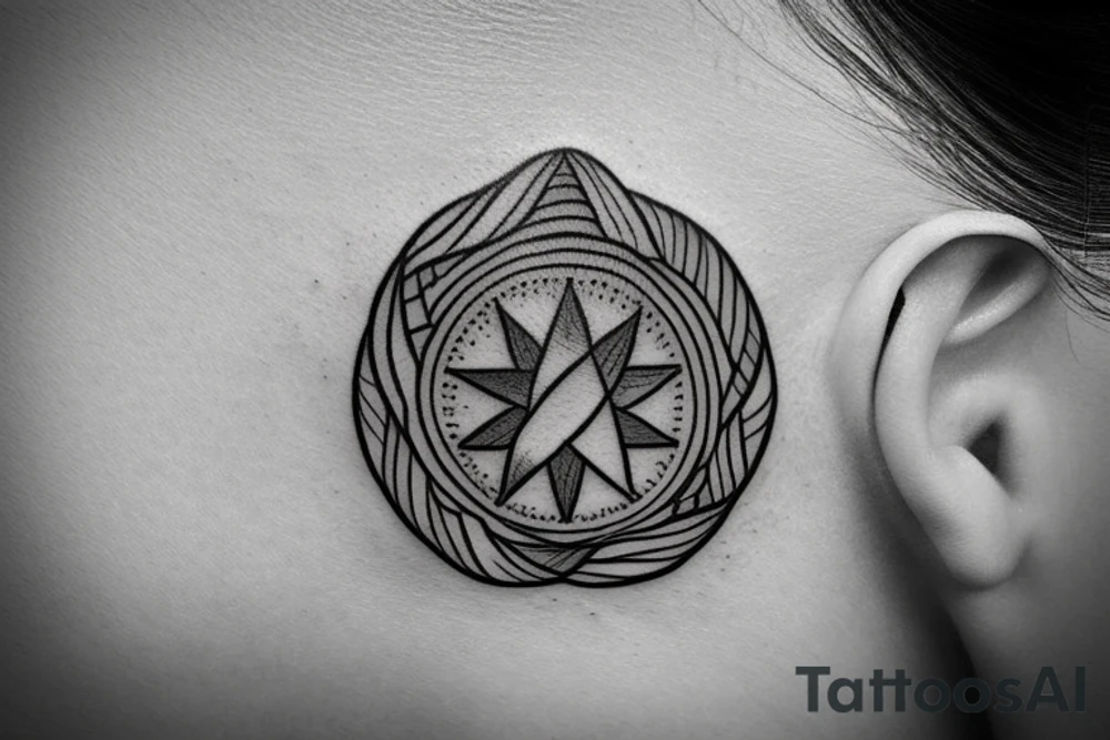 philippines half sun and star tattoo behind ear tattoo idea