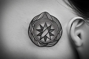philippines half sun and star tattoo behind ear tattoo idea