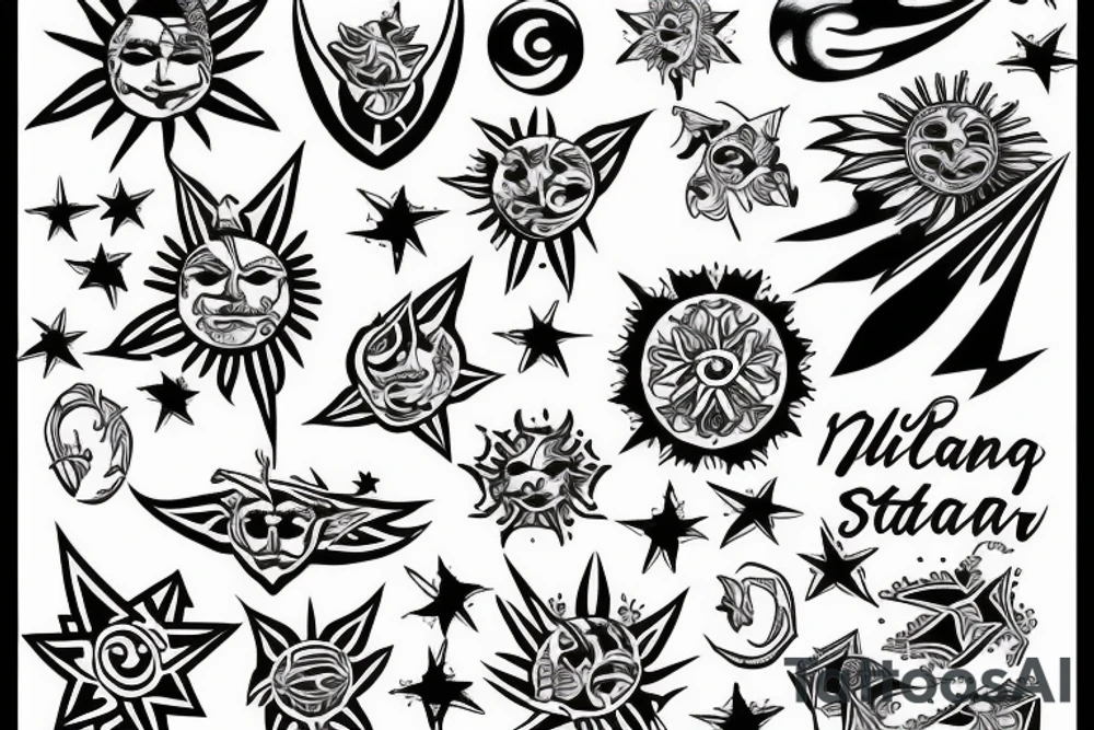 philippines sun and star tattoo idea