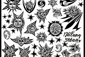 philippines sun and star tattoo idea