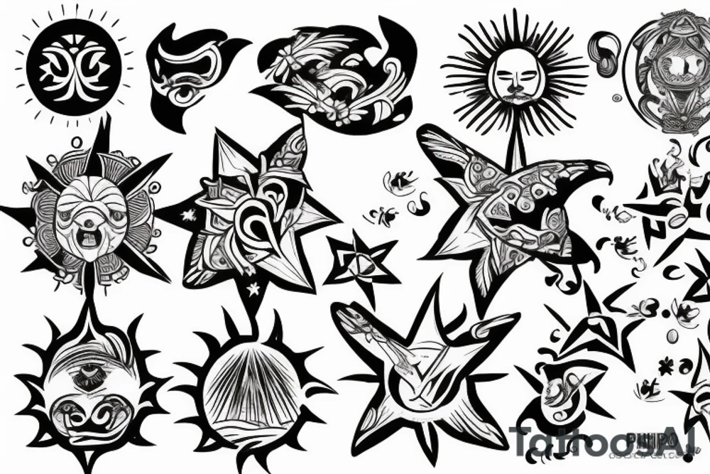philippines sun and star tattoo idea