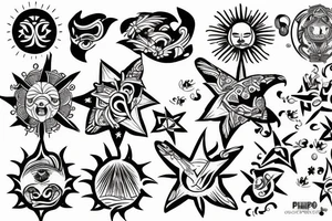 philippines sun and star tattoo idea
