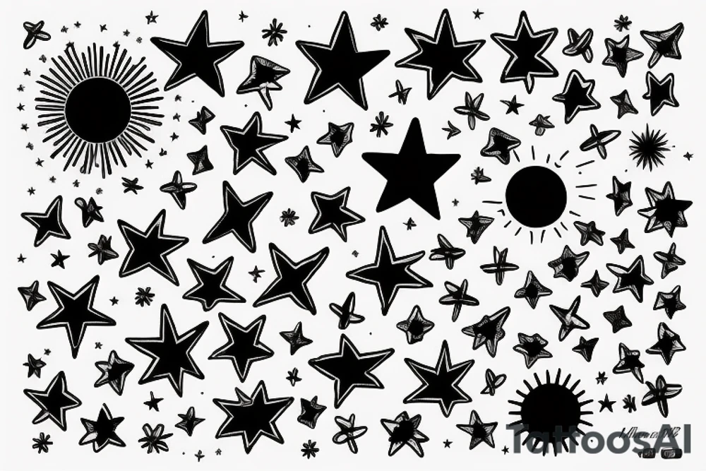 philippines sun and stars tattoo idea