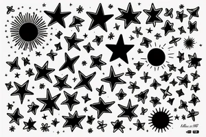 philippines sun and stars tattoo idea