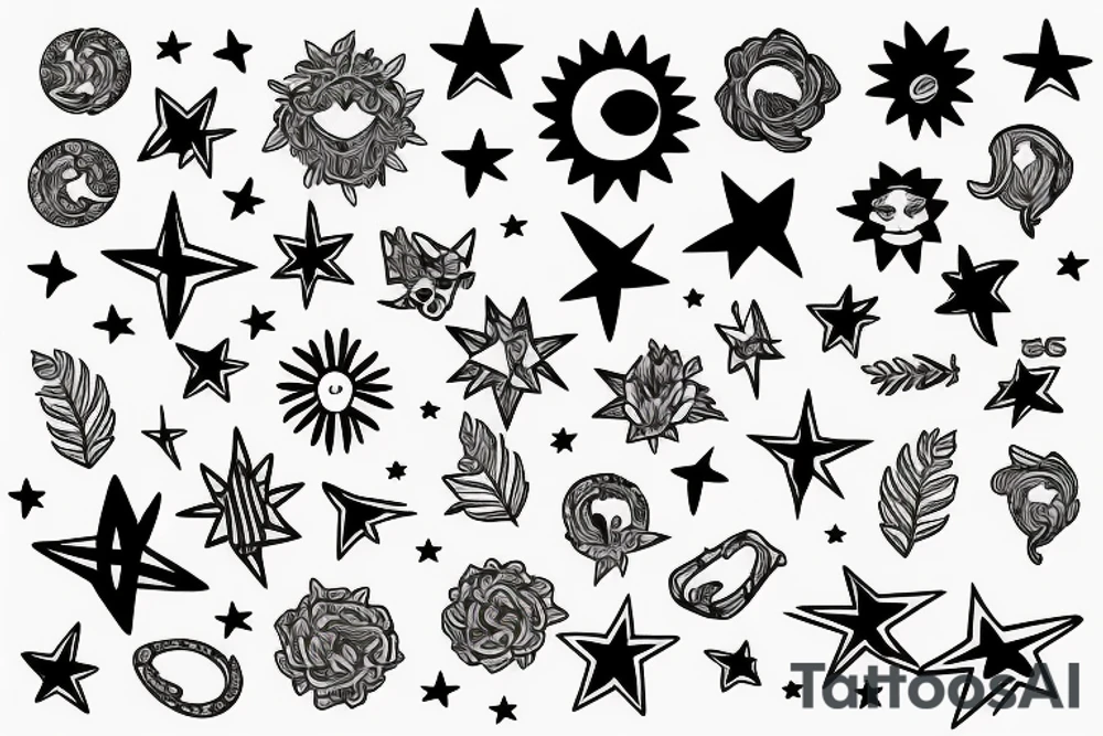 philippines sun and stars tattoo idea