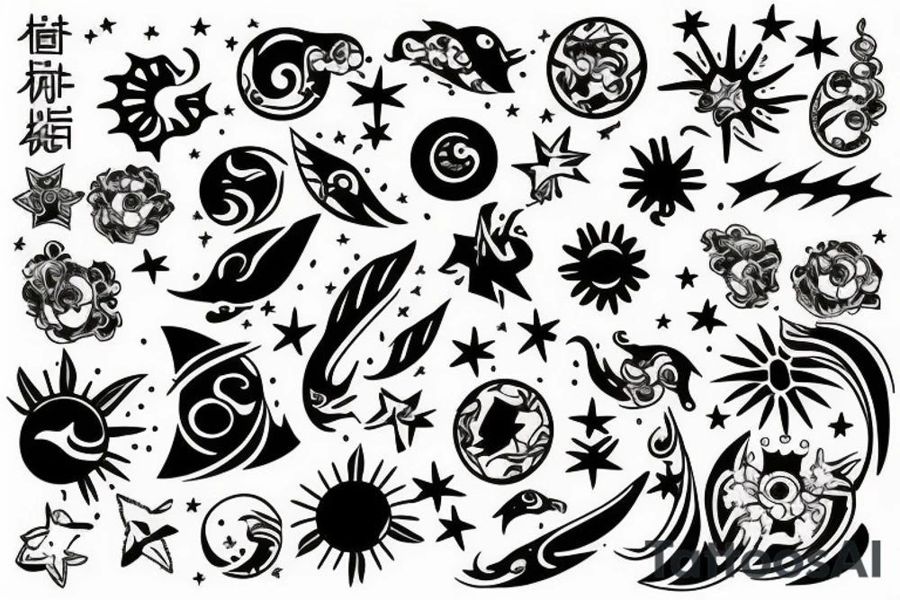 philippines sun and stars tattoo idea