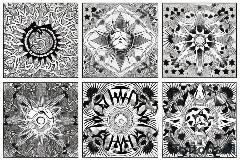philippines sun and stars tattoo idea