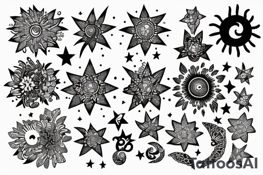 philippines sun and stars tattoo idea